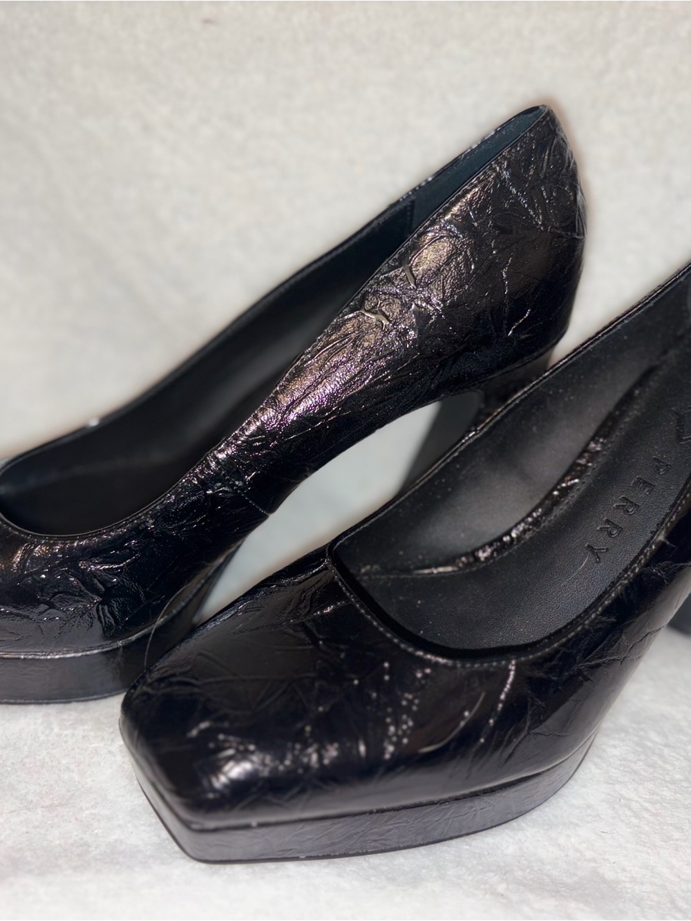 Katy Perry Collections Black Textured Platform Pumps